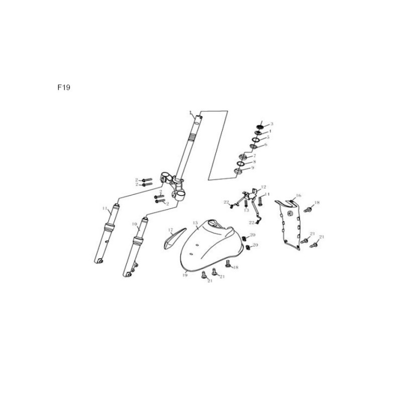 Amortisseur avt droit pour YY50QT-15 - Pièce n°11
