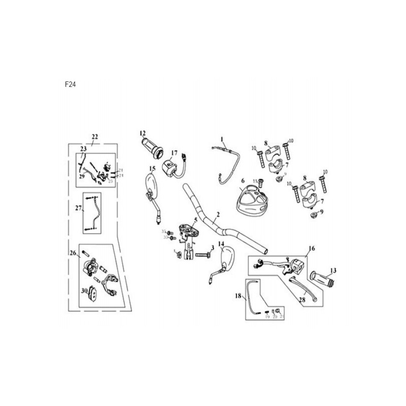 Commodo gauche pour YY50QT-15 - Pièce n°16
