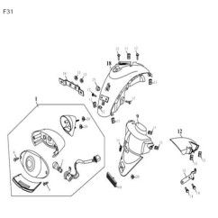 Carter AR central blanc pour YY50QT-15 - Pièce n°18