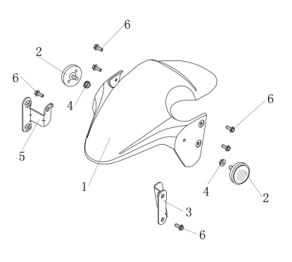 Support garde boue avant gauche pièce n°3