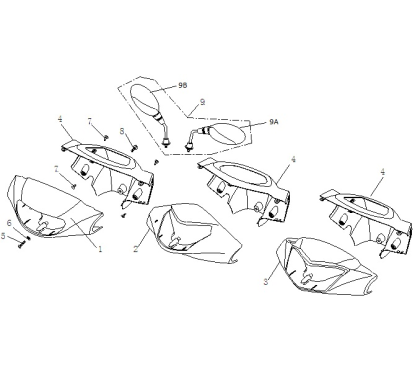 Rétroviseur gauche pièce n°9A