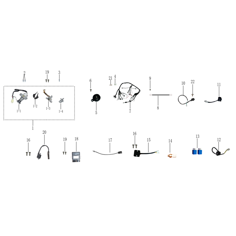 Kit contacteur à clé pour Venice pièce n°1