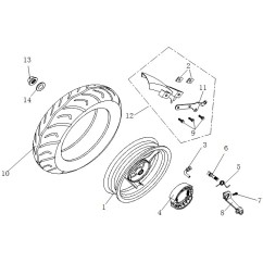 Pneu arrière pour LJ50QT-3L pièce n°10