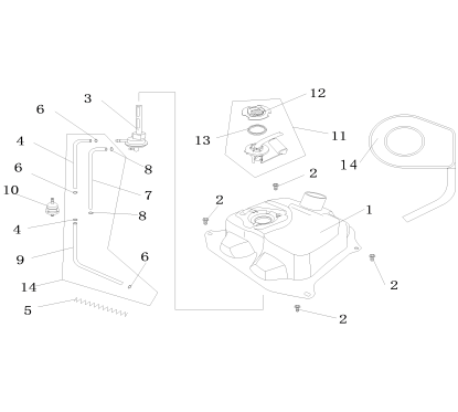 Filtre à essence pour LJ50QT-3L pièce n°10