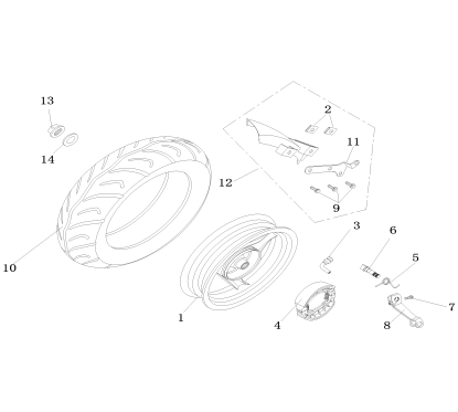 Jante arrière pour LJ50QT-3L pièce n°1