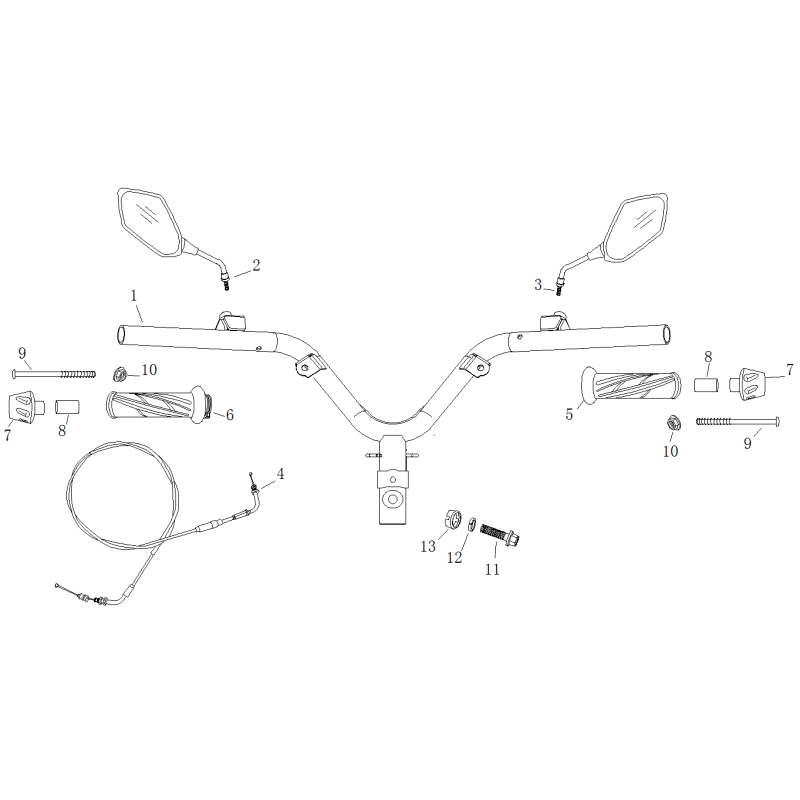 Embouts de guidon pour A9 ou B MAX 50 - pièce n°7, 8, 9 et 10 (vendu à l'unité)