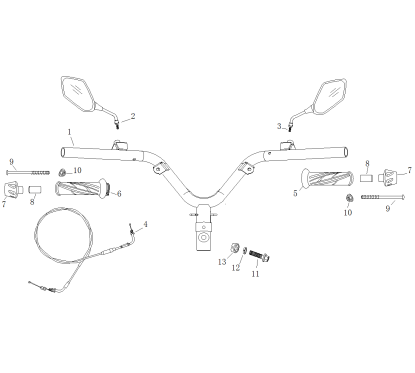 Poignée droite pour A9 ou B MAX 50 - pièce n°6