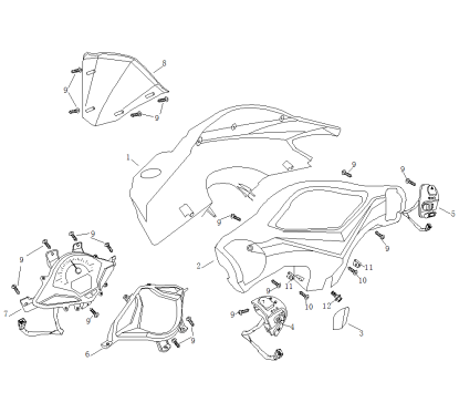 Plastique de liaison pour A9 ou B MAX 50 - pièce n°3