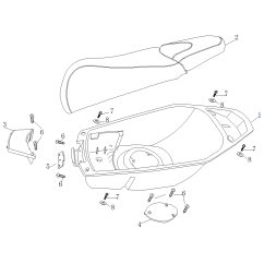 Coffre sous selle pour A9 ou B MAX 50 - pièce n°1