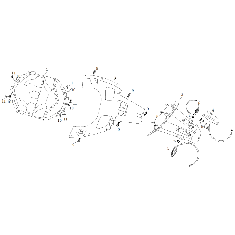 Clignotant arrière gauche pour A9 ou B MAX 50 - pièce n°5