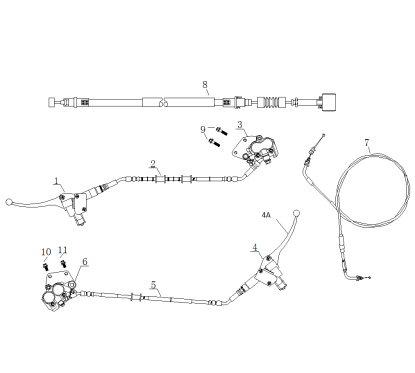 Cable accélérateur pour A9 ou B MAX 50 - pièce n°7