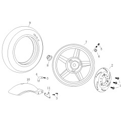Jante arrière pour A9 ou B MAX 50 et 125- pièce n°7