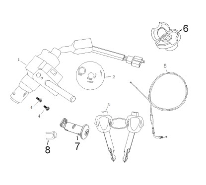 Contacteur à clé pour A9 ou B MAX 50 - pièce n°1