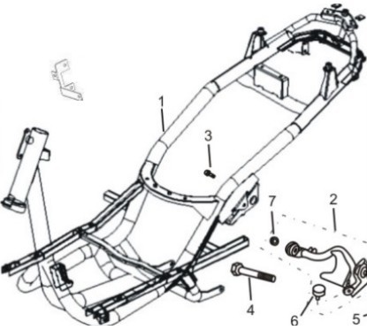Support moteur pour Blade125CC Pièce no 2