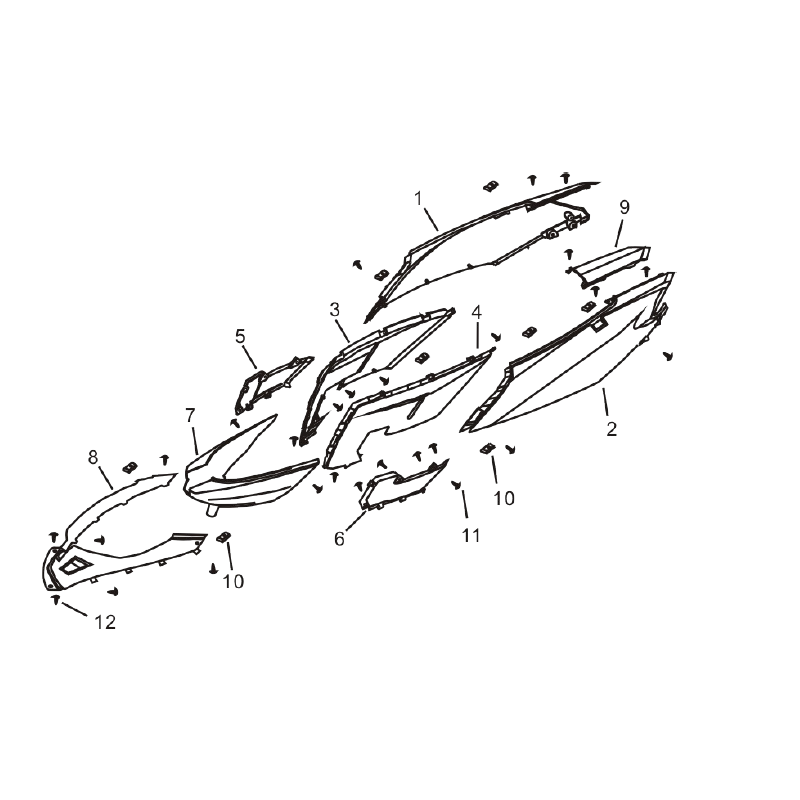 Côté décoré B, côté gauche pour Blade 125CC - Pièce n°6