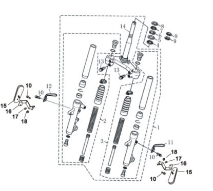 Fourche complète - Pièce n°1