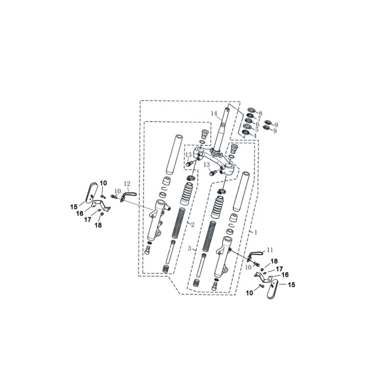 Amortisseur avant droit pour Blade 125CC - Pièce n°2