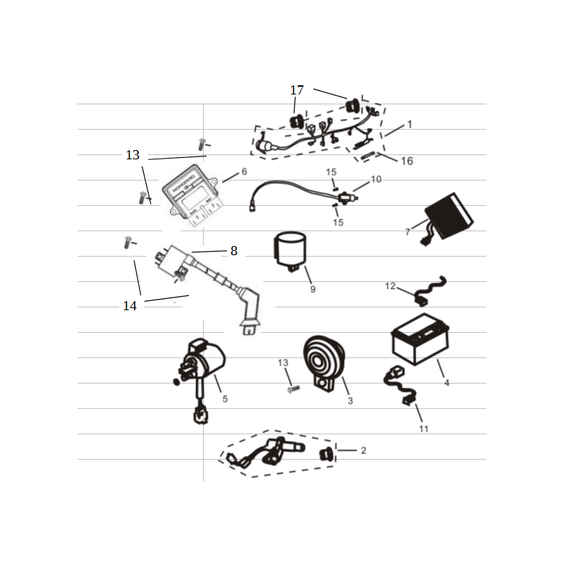 Contacteur clé pour Blade 125CC - Pièce n°2