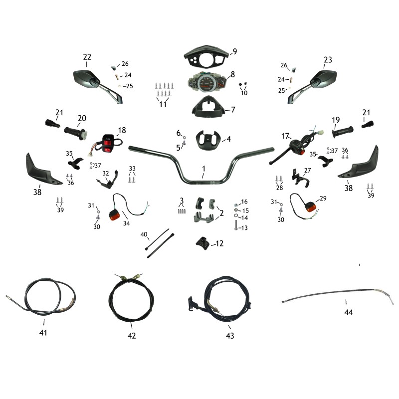 Plastique de liaison guidon pour BWS-1 - pièce n°12