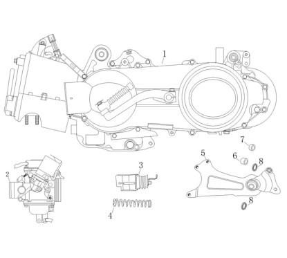 Support port échappement Knight 125CC