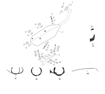 Pot d'échappement pour scooter Knight 125cc