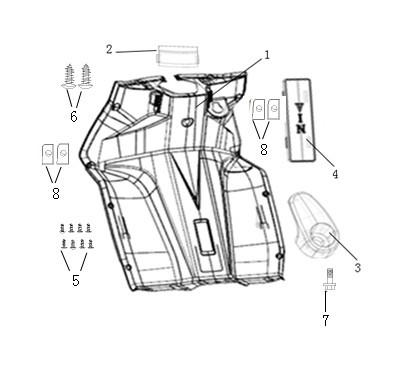 Face avant intérieur pour mustang - pièce n°1
