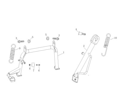 Béquille centrale pour A9 125CC pièce no 1