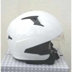 Casque blanc avec visière rentrante 