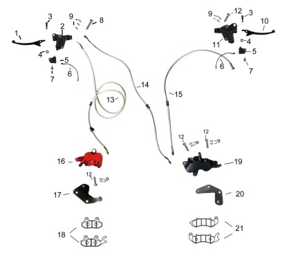Etrier avant pour TS 125 , pièce n°19
