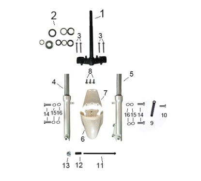 Garde boue avant pour TS 125, pièce n°6