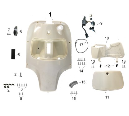 Couvercle de rangement pour TS 125, pièce n°11