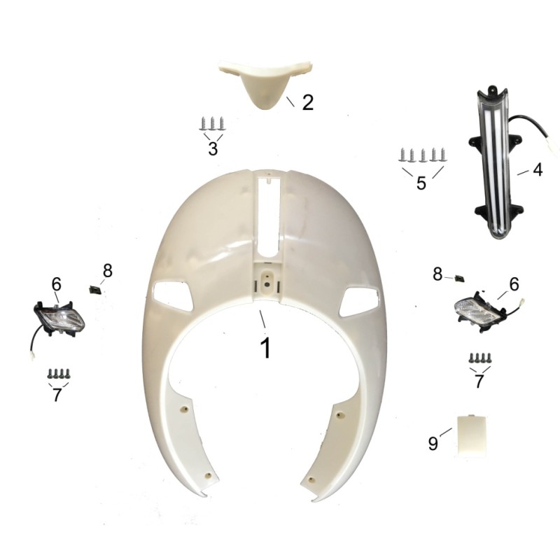Clignotant gauche pour Classic 50 ou 125, pièce n°6B