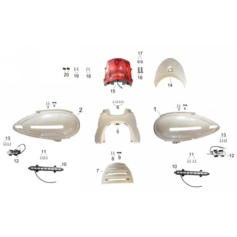 Clignotant arrière gauche pour Classic 50 ou 125, pièce n°12B