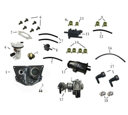 Réservoir pour TS 125, pièce n°1