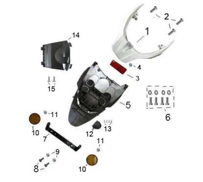 Paire de catadioptre pour TS 125, pièce n°10