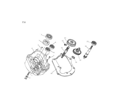 Carter de transmission pour scooter A9 50cc avec roulements et joint