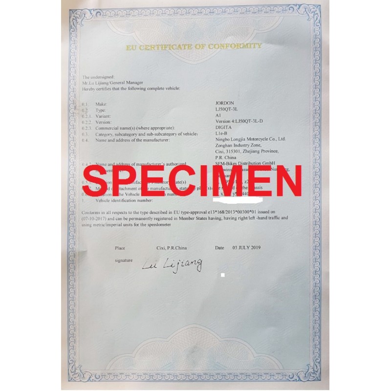 Demande de nouveau certificat de conformité