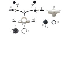 Couvre compteur blanc pour scooter JORDON E NEWCITY pièce no 10