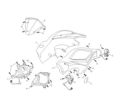 Cache tête de fourche pour A9 ou B MAX - pièce no 8