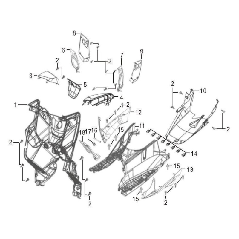 Sabot pour scooter ALEX 125CC pièce no 10