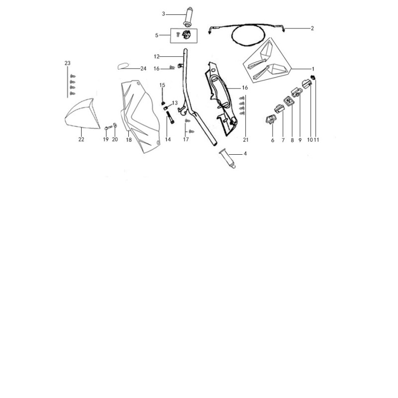 Bouton clignotant pour scooter JORDON LUCAS 125 pièce no 9 