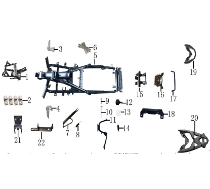 Combinaison soudée du support latéral pour scooter MAX-T 125cc pièce n°7
