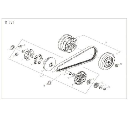 Variateur pour scooter Fastino pièce no 16