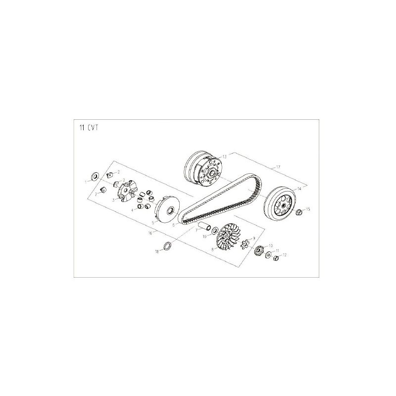 Embrayage pour scooter Fastino pièce no 17