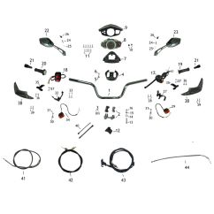 Piece de liaison comodo gauche pour scooter BWS-1 pièce no 35 