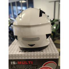Casque jet blanc avec double visière (visière fumée et visière claire)