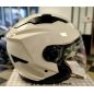 Casque jet blanc avec double visière (visière fumée et visière claire)