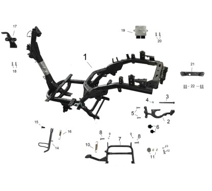 Support moteur pour TS 125 , pièce n°2