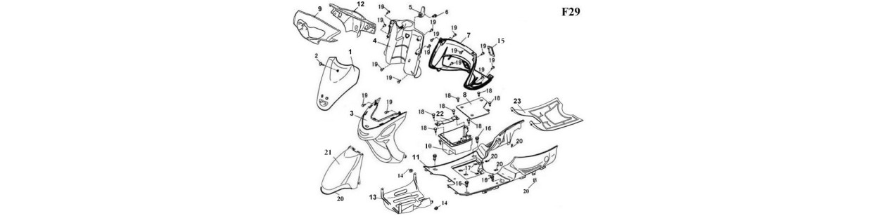 Pièces plastiques avants